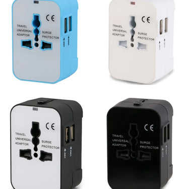 Travel Adapter with Dual USB Port Universal Adaptor UK to EU Plug