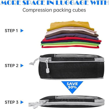 5Pcs Travel Bag Compression Packing Cubes